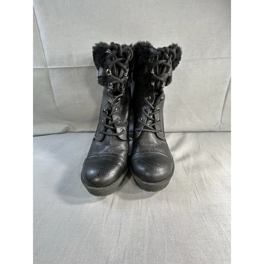 G by Guess Faux Fur‎ Trim Black Boots Women's 7M